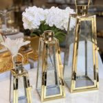 طقم فوانيس باللون الذهبي ( 3 فوانيس بأحجام مختلفة)