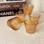 12 فنجان مموج عسلي