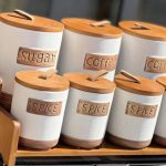 طقم بهارات مع ستاند خشبي 7 قطع