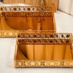 طقم صواني تقديم وجه زجاج 2 قطعة