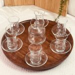 طقم كاسات شاي مع صحون مع سكرية لاف تركي