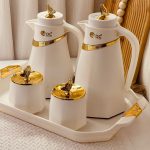 طقم ضيافة قهوة +شاي +سكرية +معلقة +صينية
