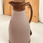 تيرمس قهوة 1 لتر بلاستك يد خشب مكفول