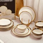 طقم صحون 18 قطعة مذهب