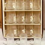 طقم كاسات شاي عدد 12 حز ذهبي