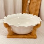 جاط بورسلان مجور 10 انش مع قاعدة خشبية