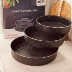 طقم صواني فرن جرانيت 3 قطع أحجام صغيرة