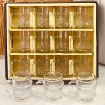 طقم كاسات شاي حز ذهبي عدد 12