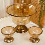 طقم تحف مثلج عسلي ثقيل