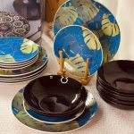 طقم صحون 18 قطعة بورسلان مرسم