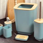 طقم حمام 6 قطع غطا خشب