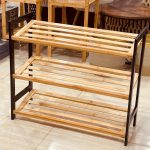 ستاند / رفوف احذية خشب بامبو ( رف مايل )