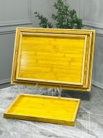 ⁦طقم 4 صواني خشب بامبو⁩ - الصورة ⁦2⁩