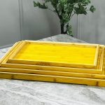 طقم 4 صواني خشب بامبو